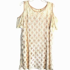 Jesse & J Women's Dress XL Cream Lace Misses Size 16 18 Formal Cocktail  Party